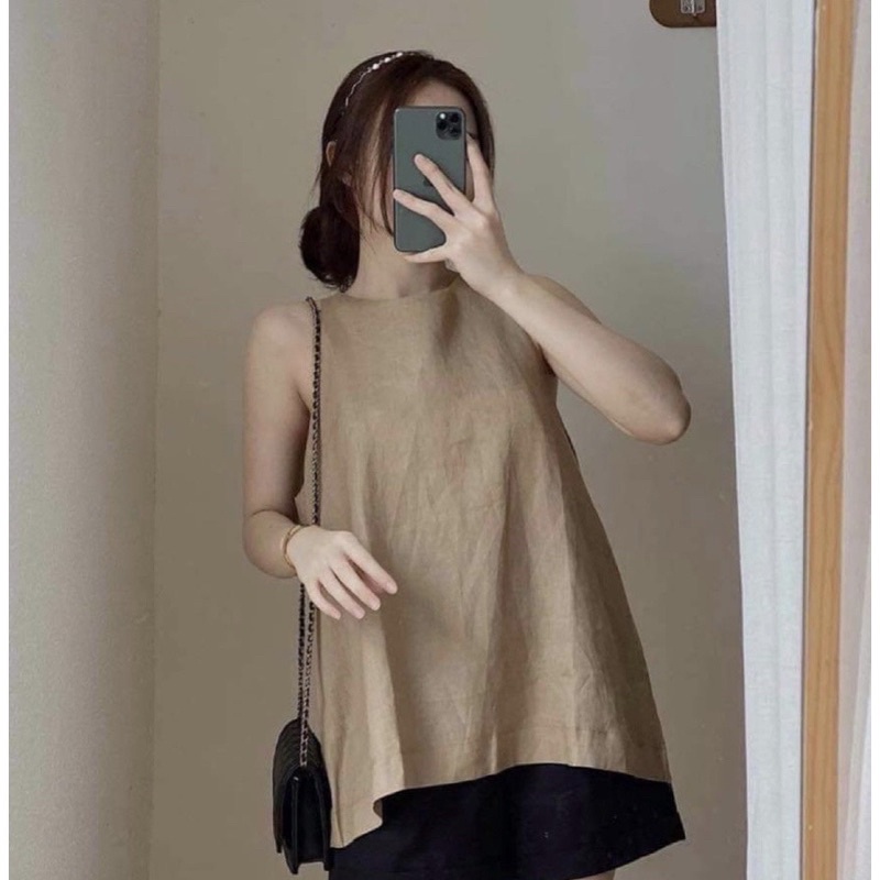 Áo sát nách basic đơn giản nhiều màu khuy sau xẻ lưng Sun Fashion