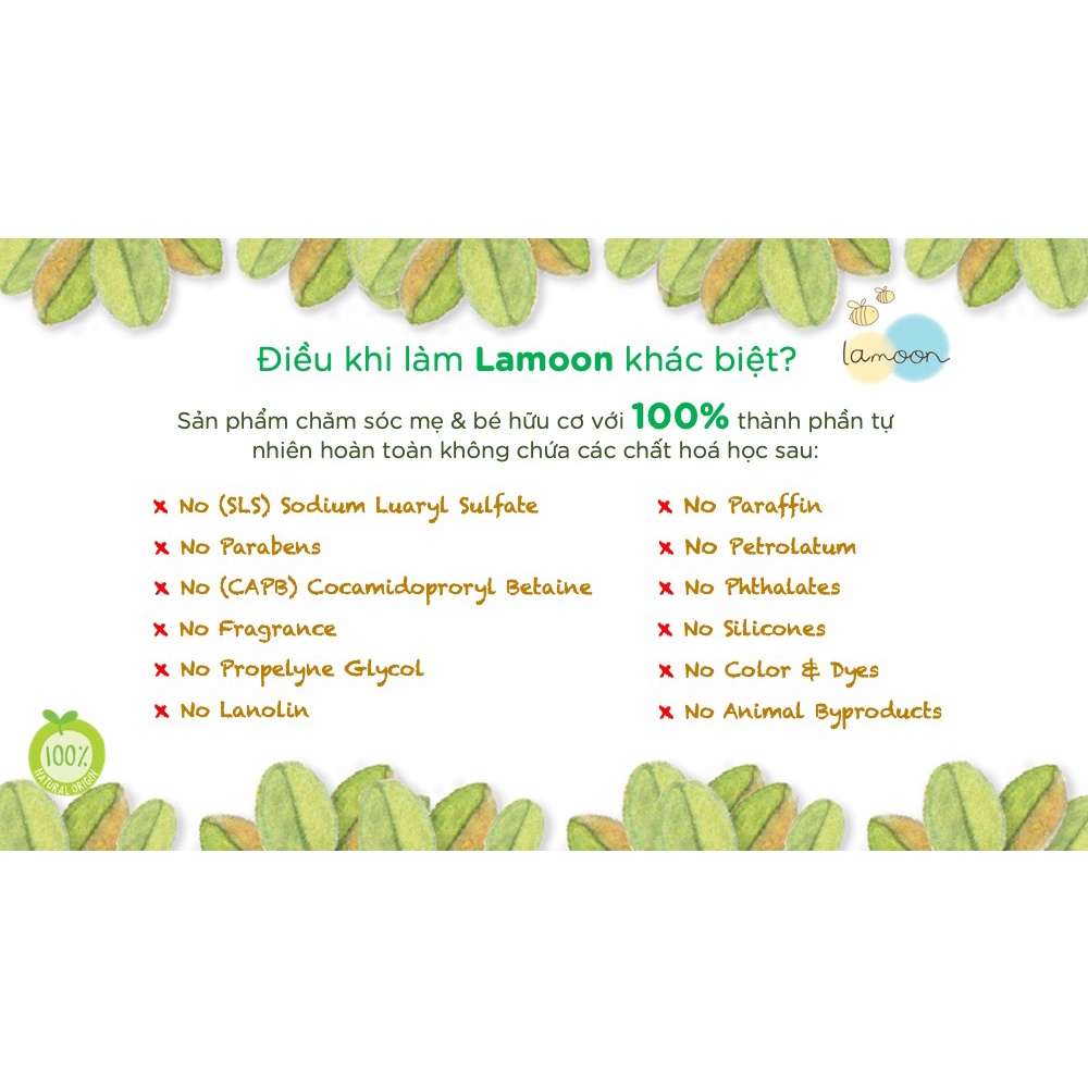 Nước lau thảm Organic cho bé Lamoon - Bình 750ml