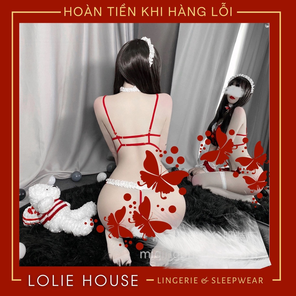Cosplay noel giáng sinh sexy gợi cảm gồm bộ đồ lót hai mảnh đầy đủ phụ kiện LOLIE HOUSE - BS11