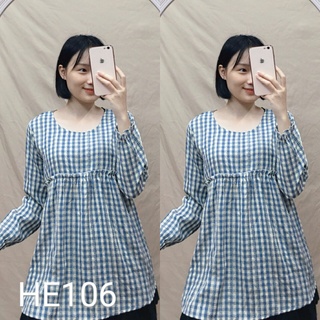 Áo bầu sọc nơ trắng HA1150
