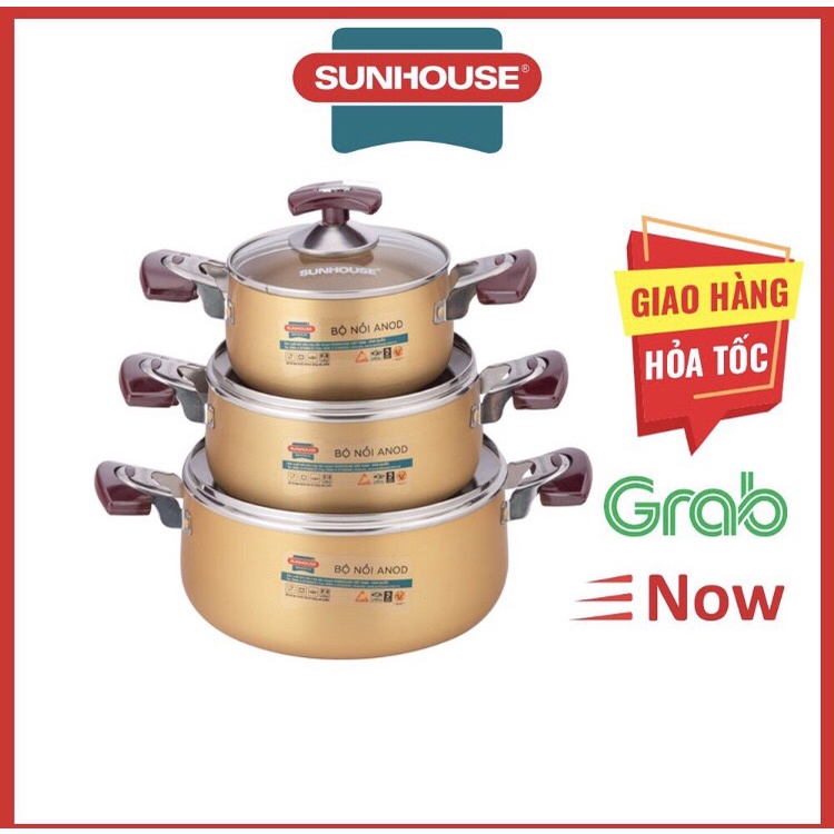 Bộ nồi ANOD sunhouse SH6634