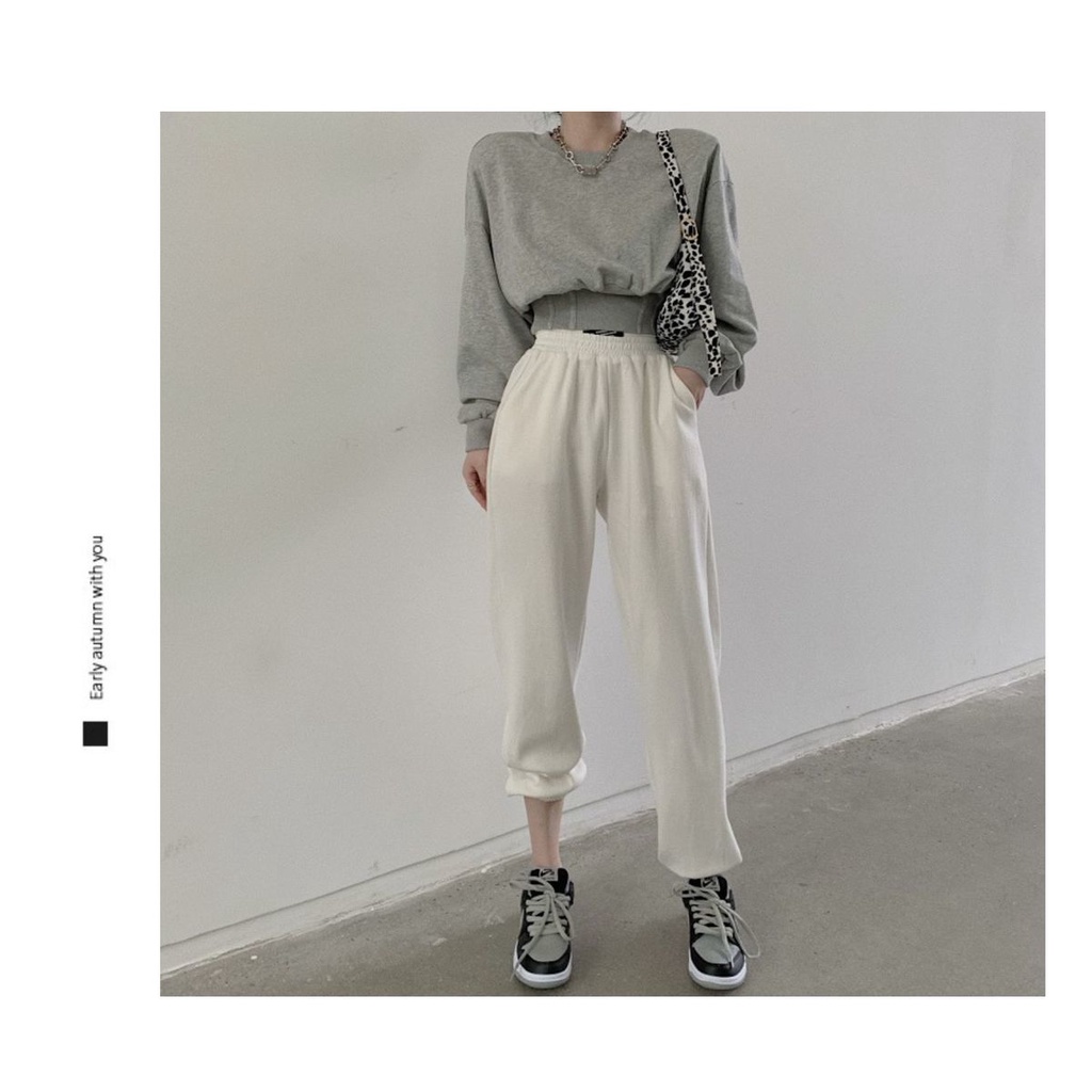 COZOK Áo len tay dài dáng rộng phong cách Hàn Quốc dễ phối đồ