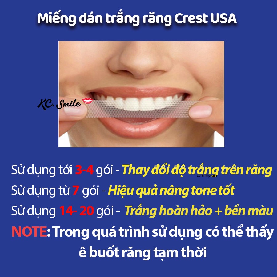 Set 7 gói - 14 Miếng dán trắng răng Crest 3D White - Dành cho răng thường và nhạy cảm