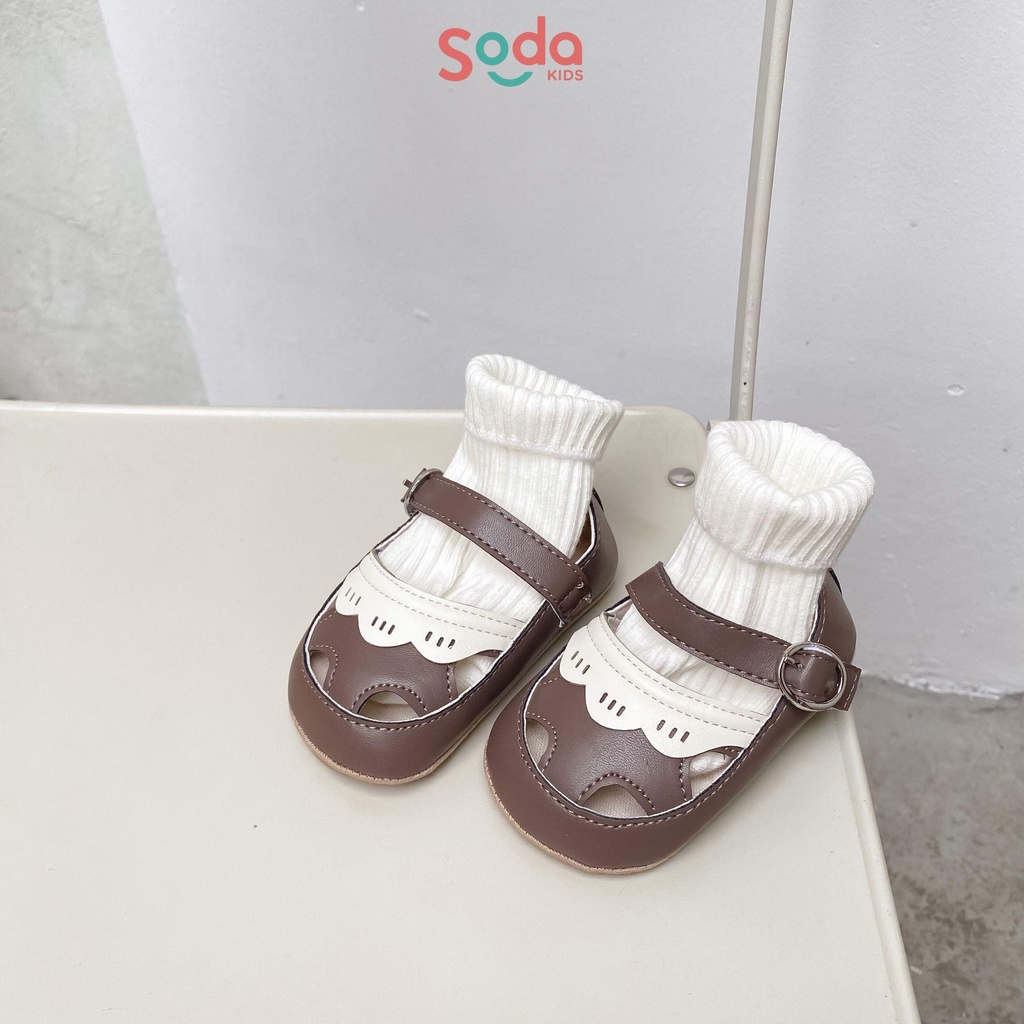 Giày búp bê bé gái SODA KIDS da mềm, lót giày êm ái, thiết kế viền bèo phong cách Hàn Quốc
