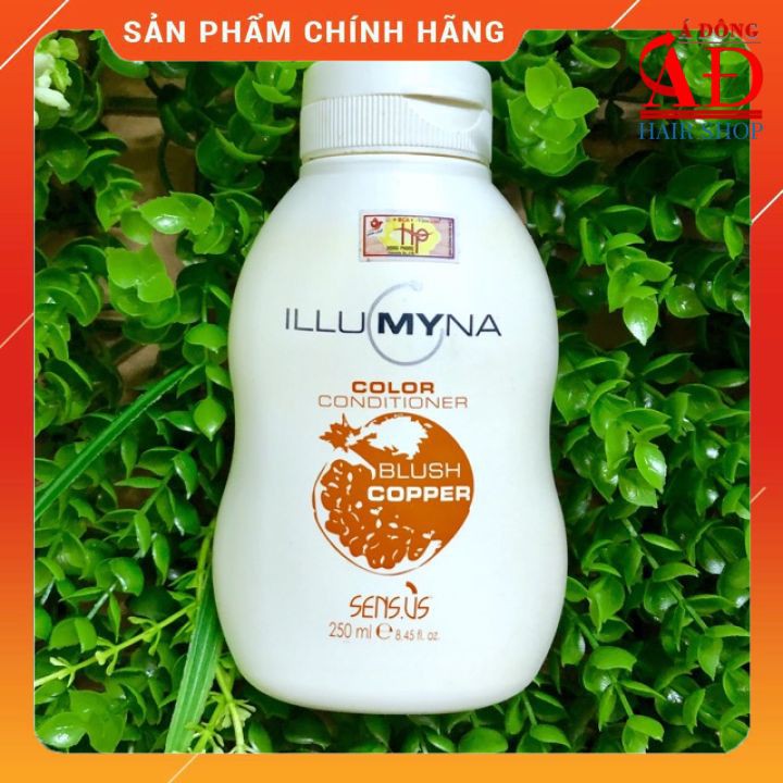 [+Tặng mũ trùm] Dầu xả (mặt nạ) tăng cường ánh sắc cho tóc nhuộm màu đồng cam Copper Sens.us Illamina Ý 250ml