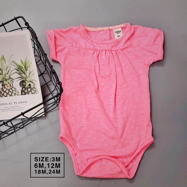 Body osh chất coton cho bé-màu hồng neon size:hàng lỗi 3m,6m,9m,12m,18m,24m)