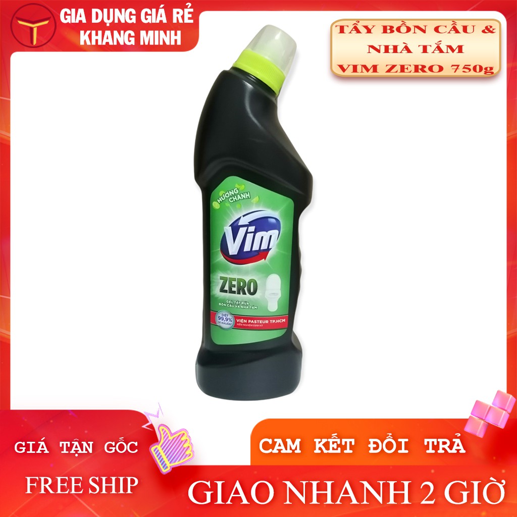 Tẩy Bồn Cầu Và Nhà Tắm Vim Zero Hương Chanh Chai 750ml