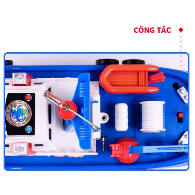 Bộ đồ chơi thuyền tàu thủy cứu hỏa Boat Fire chạy dưới nước dùng bằng pin tiểu AA