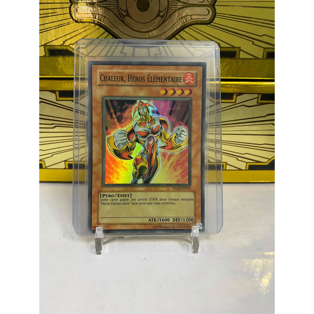 [ Dưa Hấu Yugioh ] Lá bài thẻ bài Elemental Hero Heat - Super Rare Unlimited - Tặng bọc bài nhựa bảo quản