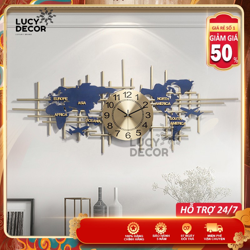 Đồng hồ treo tường decor cỡ lớn trang trí phòng sang trọng phong cách Châu Âu mã C1019