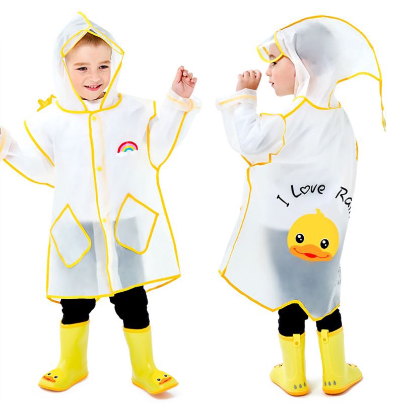 Mary☆Children Boys Girls Waterproof Rainwear Cute Kids Baby Transparent Poncho