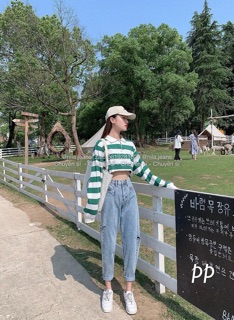 Quần baggy túi kiểu rách sườn
