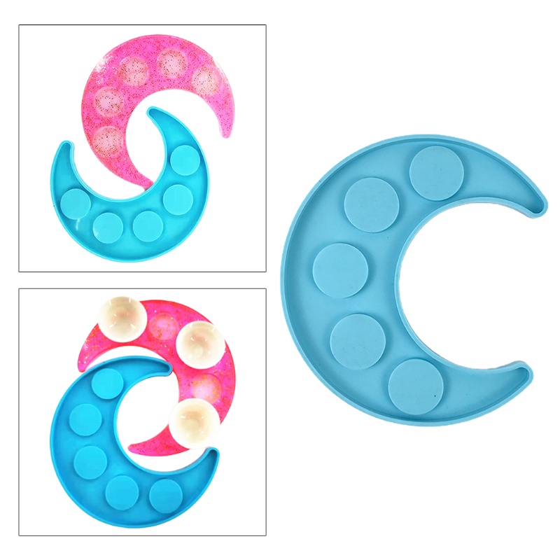 Khuôn Silicone 5 Lỗ Làm Nến Hình Mặt Trăng Trang Trí DIY