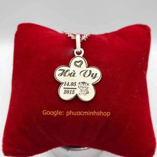 Dây chuyền kèm mặt bạc ghi tên bé