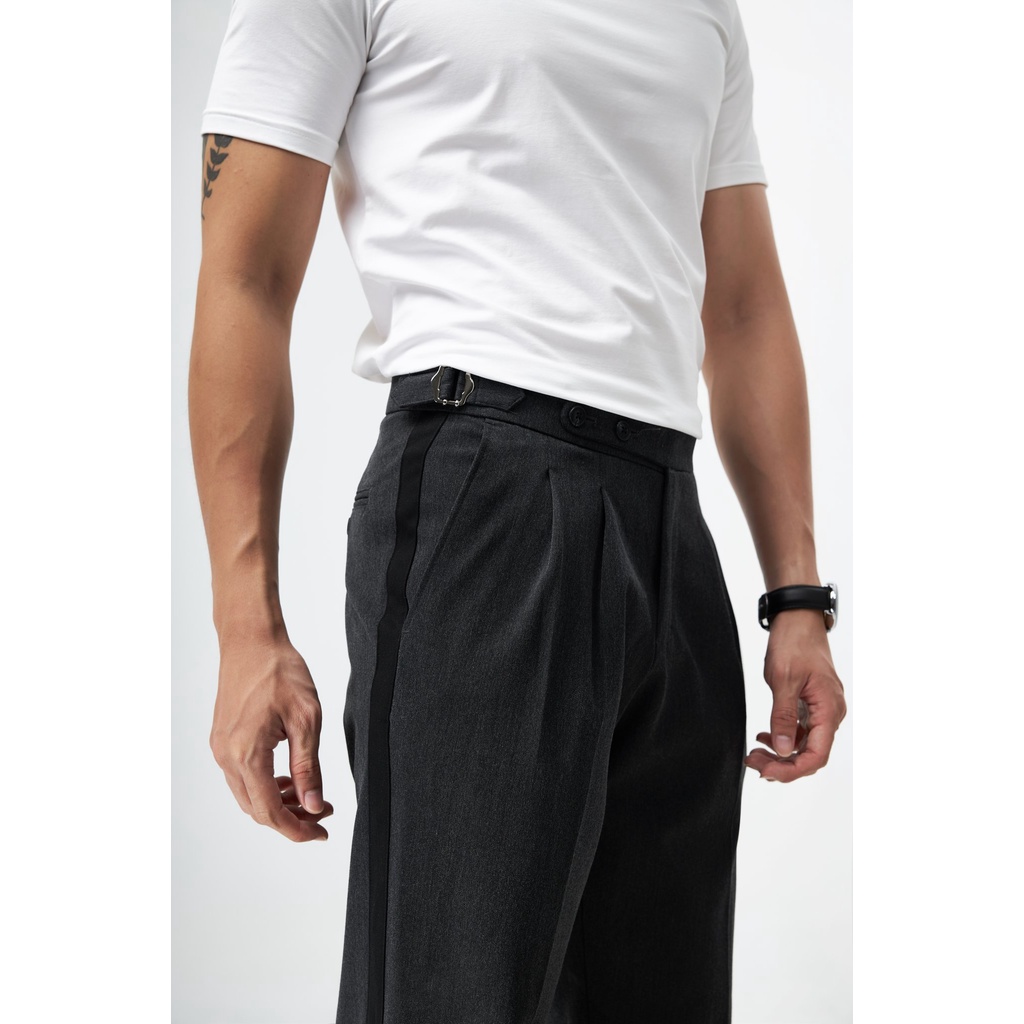 Quần tây âu nam BEN &amp; TOD SL2120BB035 side tab, cạp cao công sở, co giãn, tôn dáng, dày dặn, nam tính