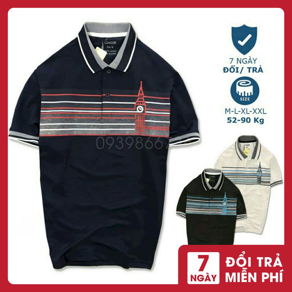 Áo Polo Nam Trung Niên BIG SIZE 3XL 90KG ,thun cotton cao cấp from chuẩn, thiết kế phong cách sang trọng