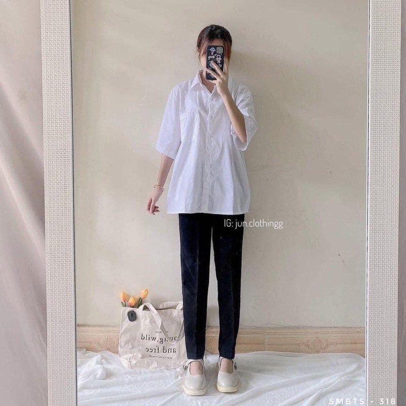 Set Quốc Dân Quần Baggy + Áo Sơ Mi