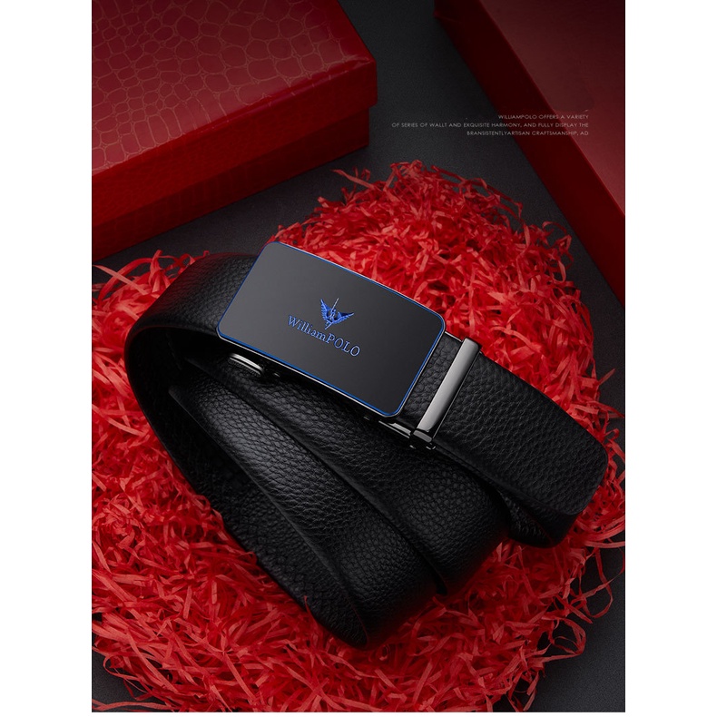Thắt lưng nam cao cấp ,dây lưng nam , thắt lưng da , dây nịt nam da bò , dùng khóa tự động WILLIAMPOLO -POLO20644P