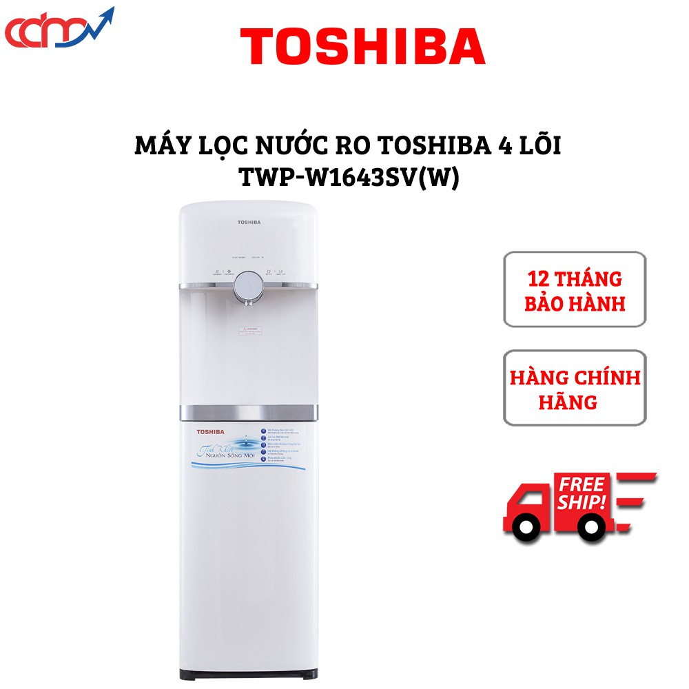 Máy lọc nước RO Toshiba TWP-W1643SV(W) 4 lõi - Lọc nước hiện đại với đèn diệt khuẩn UV-LED