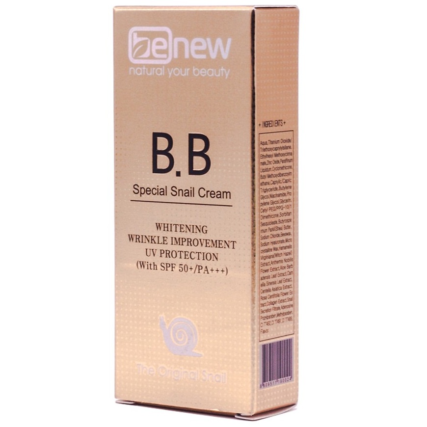 Hàng Chính Hãng- Kem Phấn Trang Điểm, Lâu Trôi, Kiềm Dầu BB Cream Snail Hàn quốc spf 50 pa+++ 50ml/Hộp