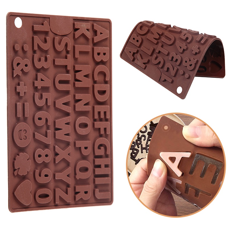 1 khuôn làm bánh bằng silicone chống dính hình chữ cái DIY
