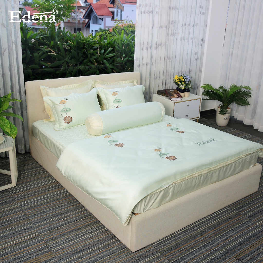 Trọn Bộ Ga Bọc Tencel Edena 7707-7709 5 siêu êm ái Mềm mượt