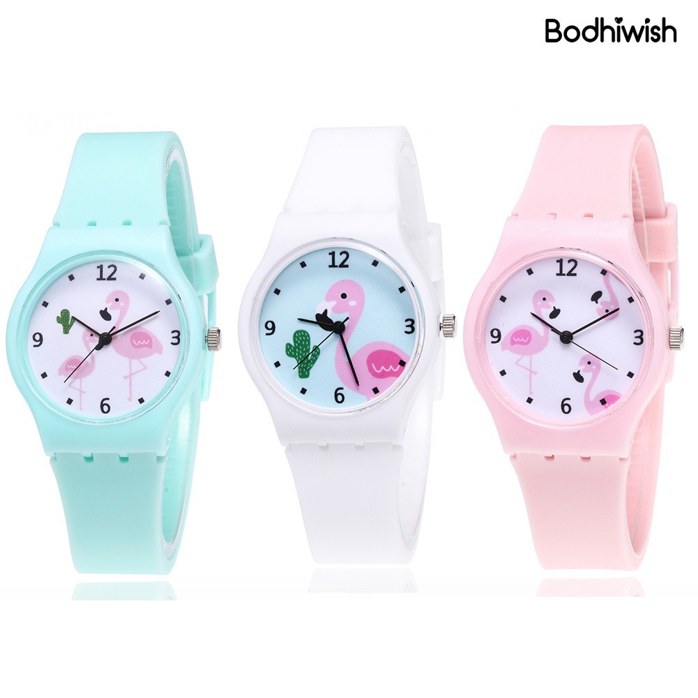 Đồng Hồ Đeo Tay Dây Nhựa Hình Chim Hồng Hạc Dễ Thương Cho Bé | BigBuy360 - bigbuy360.vn