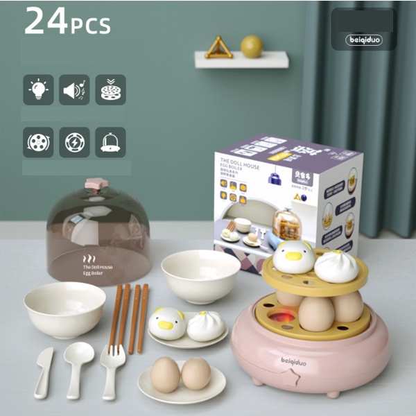 ĐỒ CHƠI NẤU ĂN, NHÀ BẾP MÁY HẤP BÁNH, HẤP TRỨNG 24CT CHO BÉ GÁI, BÉ TRAI