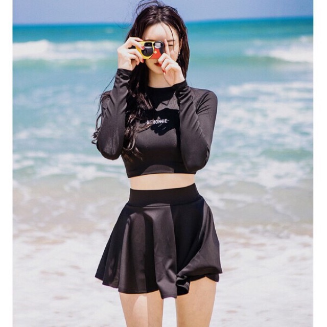 (Có sẵn) bikini dài tay phối chân váy