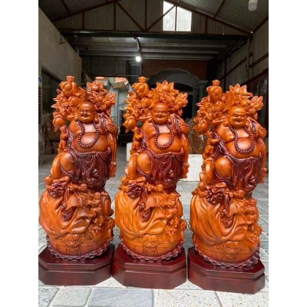 Tượng phật di lặc ngũ phúc gỗ hương cao 60cm