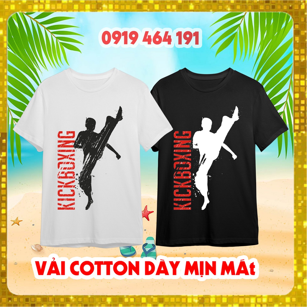 Áo thun võ Thuật - Kick Boxing - karate, phong cách hàn quốc, vải cotton dày mịn mát