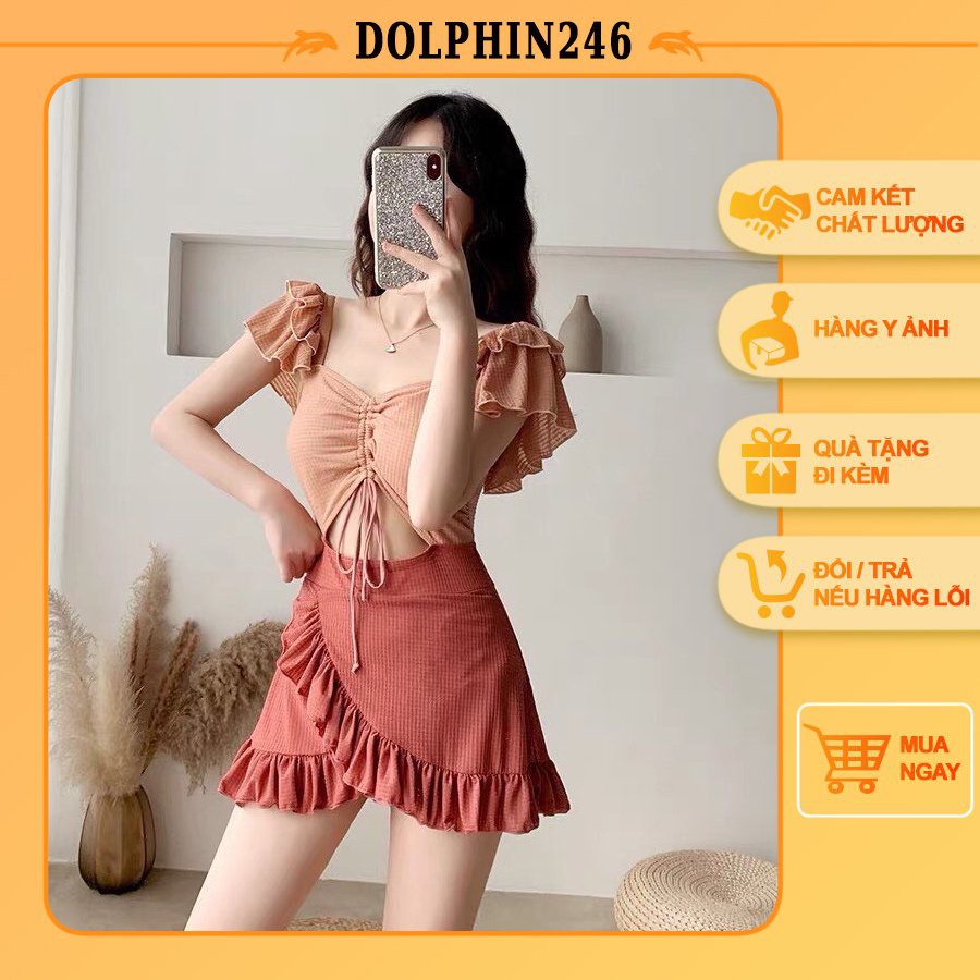 Bikini Đi Biển Đồ Bơi Nữ Dạng Váy Cao Cấp ulzzang Quảng Châu 2021 Đồ Bơi 2 Mảnh BR0351