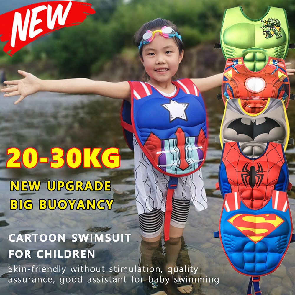 Áo Phao Cứu Hộ In Họa Tiết Hoạt Hình Marvel An Toàn Cho Bé 20-30kg