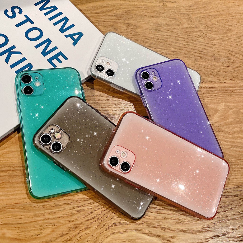 Ốp Điện Thoại TPU Mềm Trong Suốt Họa Tiết Ngôi Sao Lấp Lánh Cho iPhone 11 pro MAX 7 8 6S Plus X XR XS MAX