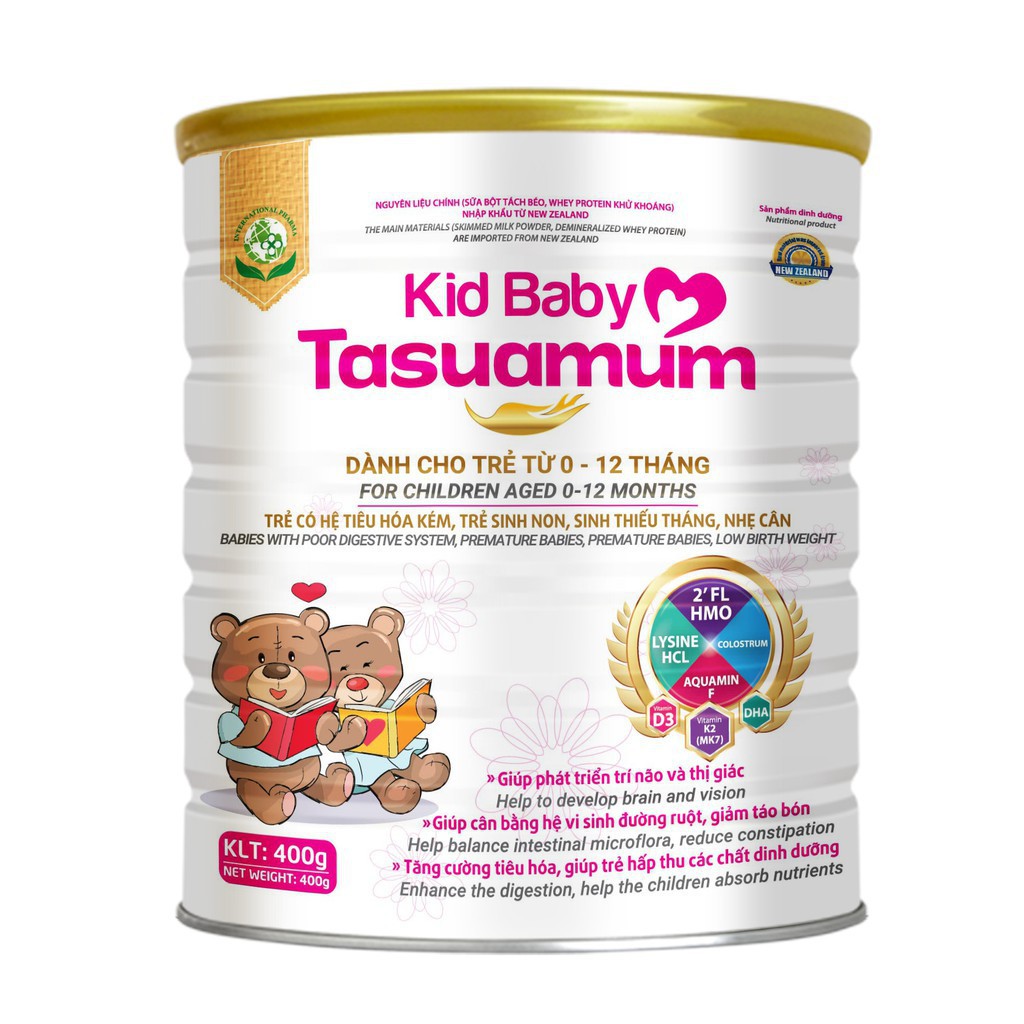 [ HÀNG CHUẨN ] Sữa Kid Baby Tasuamum 400g Dành Cho Bé Từ 0-12 tháng