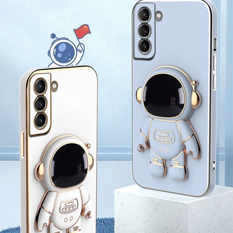 Astronaut Fold Stand Phone Case For Samsung Galaxy A03 Core A20 A30 A50 A30s A50s A71 4G A51 4G A73 5G Note 20 Note 20 Ultra Soft Cover