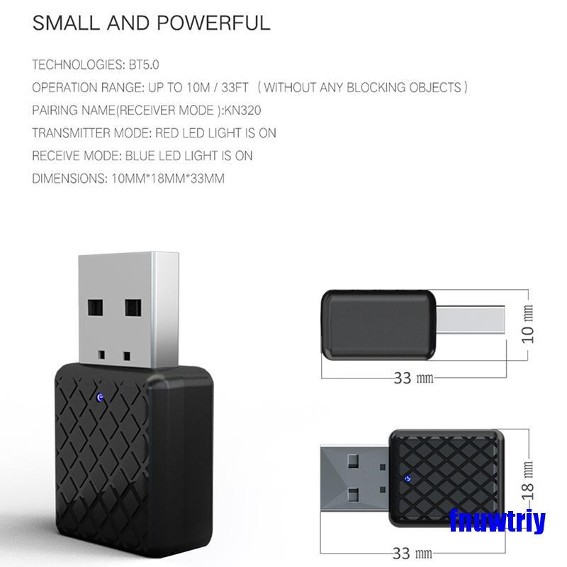 Usb Bluetooth 5.0 Nhận Tín Hiệu Âm Thanh Cho Loa Tv / Pc