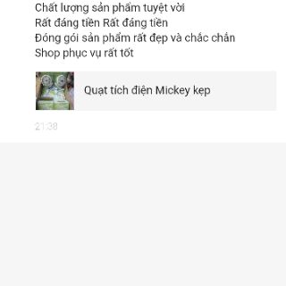 Quạt tích điện Mickey kẹp