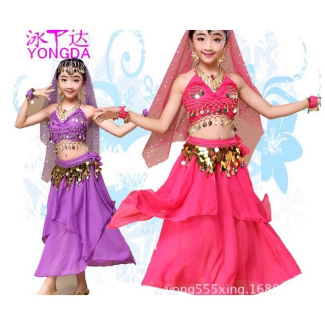 Đồ múa belly dance cho trẻ em dạng váy 