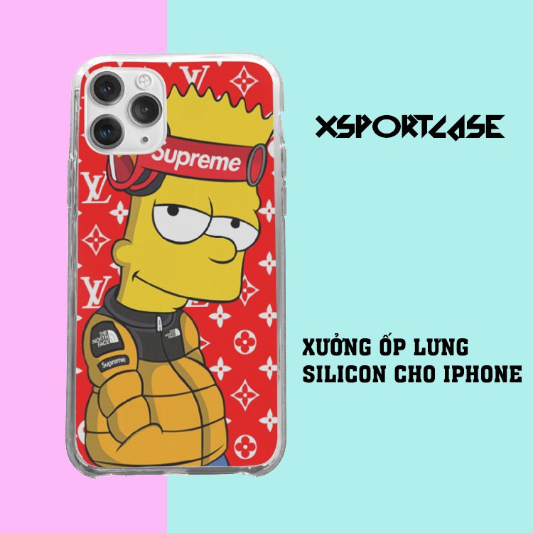 Ốp iphone xịn XSPORTCASE Supreme Simpson đeo kính Iphone 7 - Iphone 12 pro max SUPPOD00195