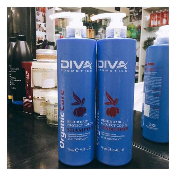 Bộ Dầu Gội Xả Diva Xanh Cosmetics Organic Care 750ml