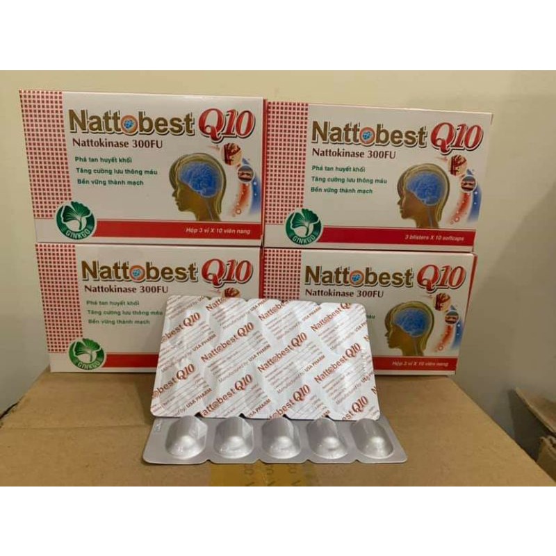 Viên uống NATTOBEST Q10 - hỗ trợ giảm tai biến mạch máu não , làm tan cục máu đông- chân tay tê bì, rối loạn tiền đình