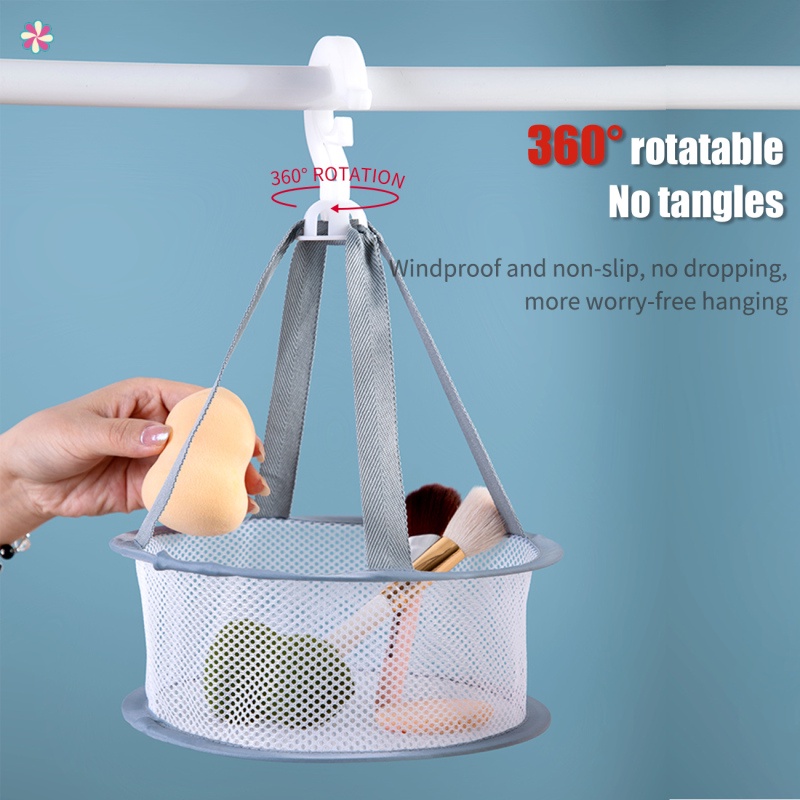 Giỏ lưới phơi quần áo hai lớp thiết kế xoay 360 độ chống gió