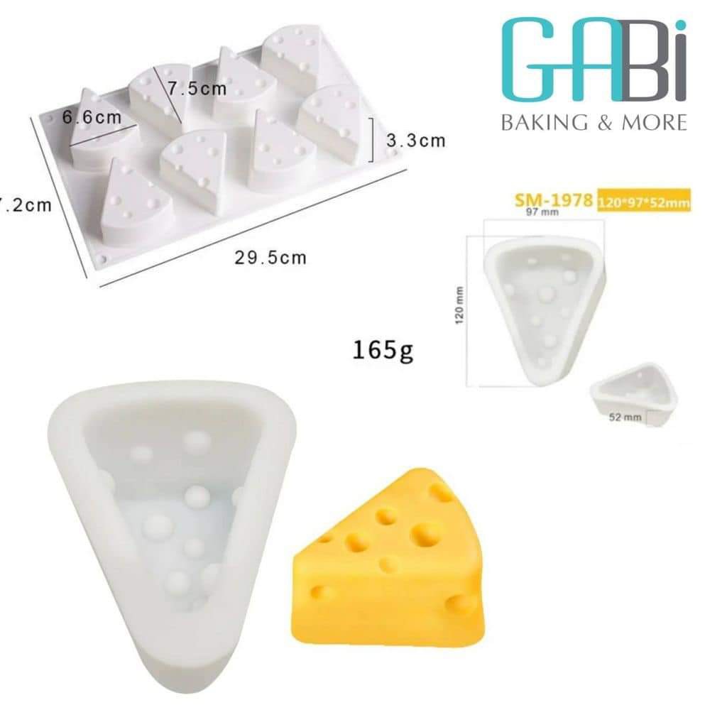 Khuôn silicon miếng phô mai 11.7*9.6*5.3cm.