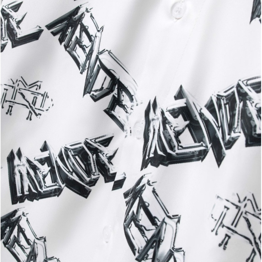 MENDE - Metal Logo Shirt - Áo sơ mi nam tay ngắn logo dây xích 2 màu