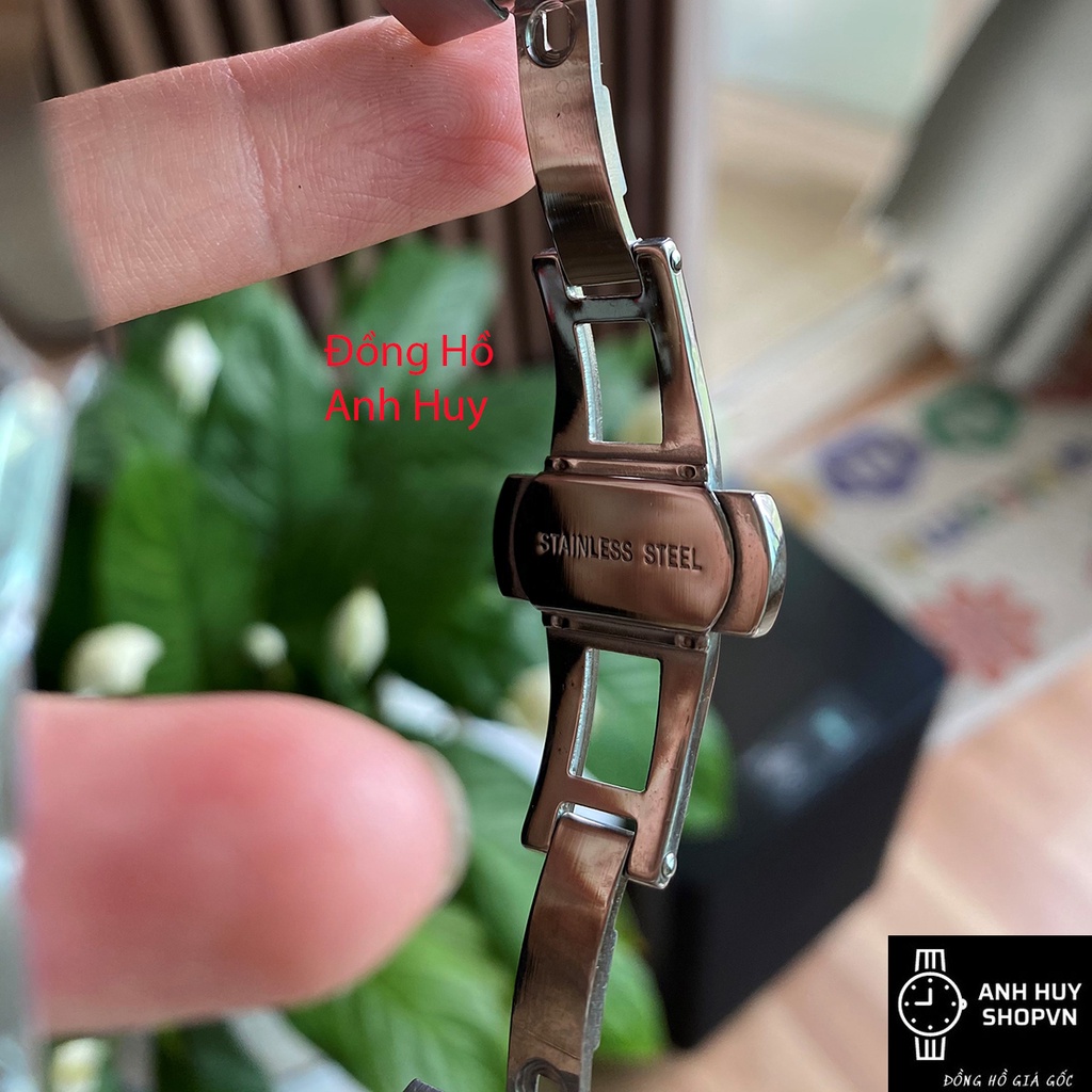 Đồng Hồ Nam LONG.GINES Máy Cơ Automatic - Dây kim loại thép đúc đặc không gỉ mặt tròn đính đá sapphire kính chống xước