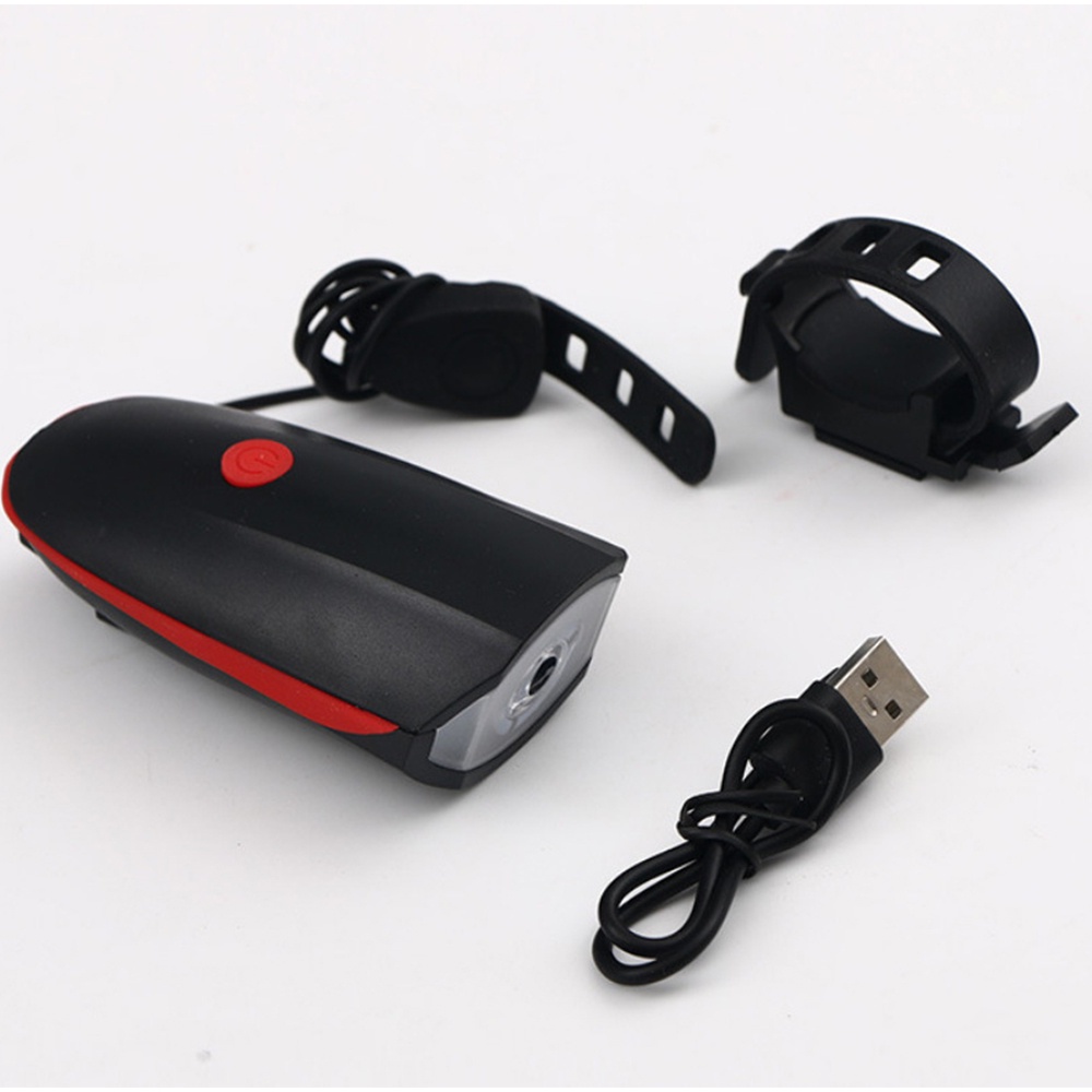 Đèn Xe Đạp Siêu Sáng Tích Hợp Còi Chống Nước Chống Bụi Cao Cấp Kèm Sạc USB