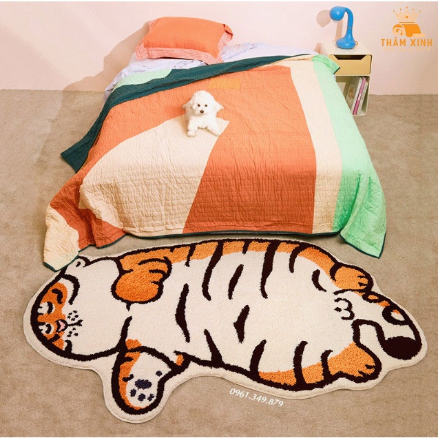 Thảm Lau Chân/Trải Sàn Mềm Mịn, Chống Trượt Hình Chú Hổ Dễ Thương
