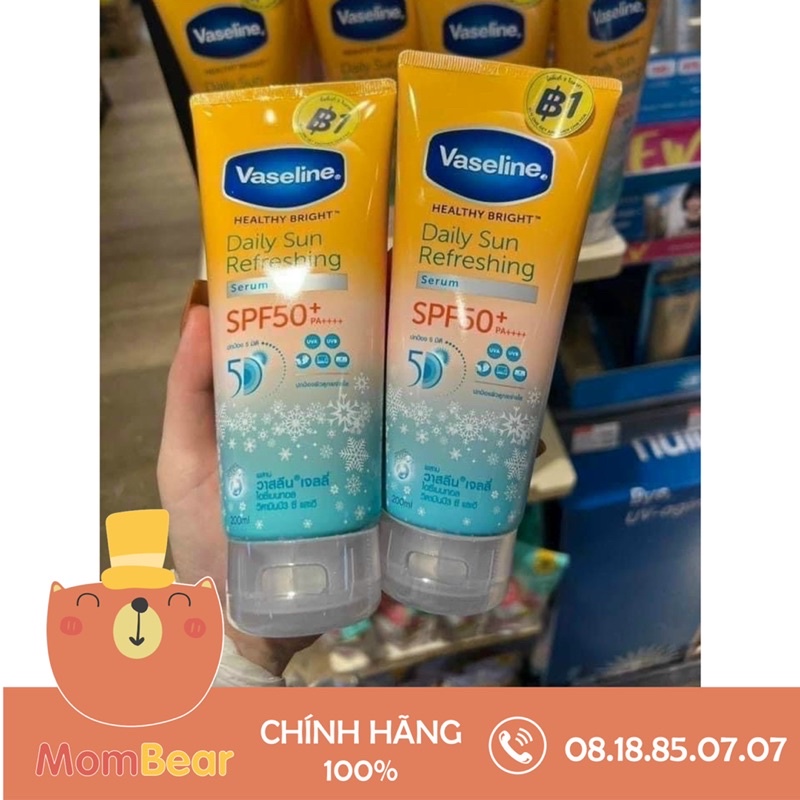 [Ship Nhanh] Sữa Dưỡng Thể Chống Nắng MÁT LẠNH Vaseline Healthy Bright Daily Sun Refreshing Serum SPF 50 200ml