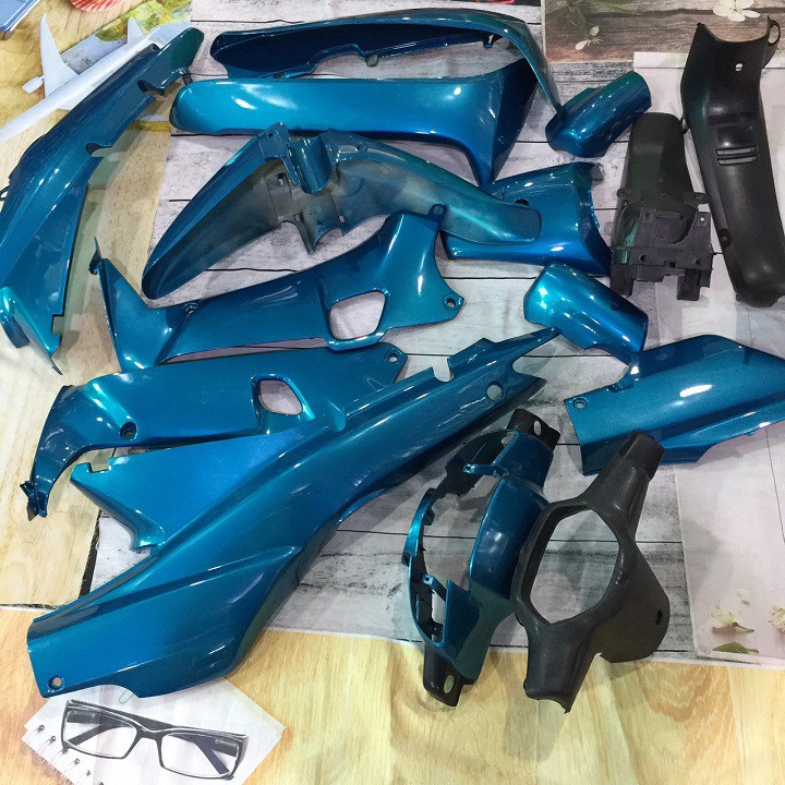 Dàn áo Wave Thái - Wave 110 màu Xanh Ngọc  - Loại 1 bóng, Phanh cơ - A2928